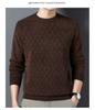 Suéter Grosso Quente com Forro de Fleece Jacquard Chenille Moletom Camisa Camada Base para Homens de Meia-Idade 2026