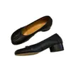 Versión de Piel de Oveja Estilo Coreano Simple de Punta Dividida Bajos Zapatos Mary Jane de Pata de Cerdo para Mujer Versátiles Sin Cordones Tacón Grueso Planos Fruncidos