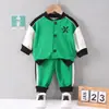 Uniforme de Béisbol Cardigan de Bloques de Color Nuevo para Niños Primavera y Otoño Traje Infantil para Niños de Manga Larga de un Solo Botón Ropa Casual para Niños