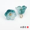 Pies de cobre de vidrio cárdigan cheongsam para mujer joyería costura a mano hebilla de color forma de flor abrigo abrigo camisa camisa botón de camisa