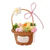 Flor de Hilo Tejido Flor Pomposa Cesta Pequeña de Flores Caja de Regalo Recuerdo Ramo Pequeño Decoración Día de San Valentín Transfronterizo Flores Artificiales para Maestros