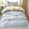 Ins Desenho Animado Toalha de Algodão Bordada Dormitório Estudantil Cama Conjunto de Três Peças Lençol de Cama 100% Algodão Capa de Edredom Cor Sólida Roupa de Cama Conjunto de Quatro Peças