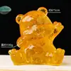 Adornos de Oso de Grava de Cristal Natural Transfronterizos Pegamento Oso Saludando Manualidades de Cristal Decoración del Hogar Regalos Al Por Mayor