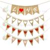 Propuesta Compromiso Decoración Fiesta Día de San Valentín Flor AMOR Encaje de Algodón AMOR Tela Bandera Triangular