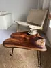 Mesa de Centro Plegable de Madera Maciza, Mesa Pequeña Simple para Balcón Exterior, Mesa Baja Tatami para Sala de Estar, Mesa de Centro para Balcón