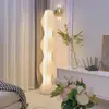 Lámpara de Falda Lámpara de Pie Lámpara de Ambiente para Sala de Estar Decoración de Sofá Dormitorio Fondo para Transmisión en Vivo Estilo Crema