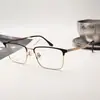 Armazones de titanio para anteojos de negocio ultraligeros de montura grande para hombre, monturas de ceja retro que hacen que la cara parezca más pequeña, armazones de titanio para anteojos para miopía, al por mayor