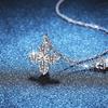 Cadena para Clavícula de Plata de Ley S925 con Trébol de Cuatro Hojas y Diamante Moissanita de 1.2 Quilates, Colgante de Alta Gama para Mujer, Nicho de Lujo Ligero, No se Desvanece
