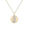 Collar Colgante Redondo Geométrico Bicolor Chapado en Cobre de Diseño Único Aogu para Mujer, Joyería de Bloques de Color de Lujo Ligero de Alta Gama