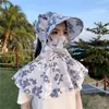 Máscara de proteção facial de verão, proteção solar e chapéu à prova de poeira, chapéu feminino para colheita de chá na fazenda, chapéu de sol com xale para rosto inteiro ao ar livre