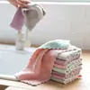Pano de prato de fleece de coral espessado forte absorção de água pano de prato dupla face cozinha doméstica toalha de lavar louça bicolor pano de lavar louça uso duplo úmido e seco
