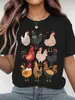 Camiseta vintage Sheinlune para amantes de los pollos, Adorable vida de granja