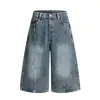 2026 Calidad Nuevo Colorido de Moda Bloque de Color Bolsillo Pantalones Casuales Pantalones Capri de Mezclilla Venta al por Mayor Suministro Directo 34