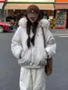 Parka de trabajo estilo celebridad con cuello de pelo extragrande, chaqueta acolchada cálida y gruesa para mujer, nueva colección invierno 2026