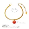 Moda Europea y Americana Colorido Colgante Redondo con 26 Letras Inglesas, Pulsera de Cadena Hueso de Serpiente Plana, Joyería de Nicho Chapada en Oro de 18 Quilates