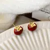 Sencillos, Elegantes, Lujo Ligero, Sensación de Alta Gama, Pendientes de Goteo de Aceite Rojo Ancola, Estilo de Commuter a la Moda, Diseño de Nicho, Pendientes Personalizados