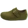 Zapatos Birkenstock de Mujer con Hebilla y Separador de Dedos Falso Otoño 2026 Gamuza Antideslizantes Suela Suave Slip-On Zapatos Individuales Birkenstock Suela Gruesa