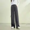 Pantalones de Pierna Ancha para Mujer Zhengzhou Moda Retro Estilo Old Money Patchwork Pantalones Casuales para Mujer Primavera Nuevo Retro Sueltos Versátiles