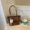 Bolsa Tote de Gran Capacidad para Mujer 2026 Verano Nuevo Estilo Bolso para Clase de Estudiante Universitario Color Sólido de Alto Valor Elegante Bolso de Hombro