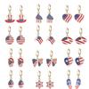 Aretes de Bandera Americana, Aros, Aretes para el Día de la Independencia, Aretes Festivos, Accesorios para Celebración de Fiesta de Estrella de Cinco Puntas, Aretes, Transfronterizo