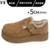 Sapatos Birkenstock Originais de Couro com Solado Grosso e Cobertura Total para Mulheres com Adição de Lã e Espessamento para Aquecimento Sapatos de Algodão Femininos Slip-on Botas de Neve Sapatos Loafer