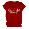 Terapeuta ocupacional Amazon Wish sitio independiente de moda versátil camiseta de mujer de cuello redondo y manga corta