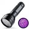 Linterna de aleación de aluminio de 51 LED transfronteriza, linterna UV de 395 nm para detección de dinero, antifalsificación, detección fluorescente y detección de musgo de gato