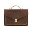 Pasta Masculina de Couro Genuíno de Alta Qualidade Bolsa de Mão para Viagem de Negócios Retrô Couro Crazy Horse Bolsa para Computador Bolsa Transversal de Ombro para Homens