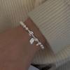 Pulsera de Plata Esterlina 925 Smiley Lucky para Mujer Diseño Nicho ins Sentido Avanzado Estilo Frío Lujo Ligero Simple Estilo Japonés y Coreano
