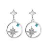 Brincos de estrela de diamante completo estilo coreano elegantes e simples brincos de estrela de oito homens brincos de círculo de strass de celebridades da Internet joias para mulheres