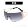 Nuevas gafas de sol europeas y americanas sin montura de diamantes transfronterizas gafas de sol Y2K exageradas gafas deportivas de tecnología futura gafas de sol