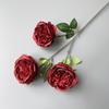 Rosas Simuladas Decoración de Arco para el Salón de Banquetes Austin Flor Artificial Flor de Boda Rosa de 3 Cabezas Rosas
