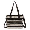 2025 Bolso de Hombro Nuevo Bolso de Mujer de Moda Más Fácil de Combinar Moda Casual Estilo Coreano Gran Capacidad Portátil Bolso de Lona Rayado
