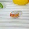 Nova camélia luminosa borda de pérola flor de argila macia bola de flor furo reto contas DIY corrente de celular acessórios de caneta com contas
