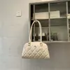 Shuai Mijia 2026 Primavera Nuevo Estilo Bolso de Bowling con Patrón de Diamantes para Mujer, Bolso de Hombro Moderno y Elegante, Bolso de Mano Sencillo para el Trabajo