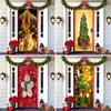 Decoración de Cubierta de Puerta de Navidad Tela de Fondo Verde de Navidad Cubierta de Puerta de Navidad Colgante de Puerta Decoración de Fiesta de Año Nuevo Tapiz de Cubierta de Puerta