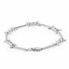 Pulsera de Cadena de Alambre de 2.5 mm Hip Hop Europeo y Americano para Pareja, Microincrustada con Circonita, Hebilla Japonesa, Pulsera de Cadena de Espinas Finas para Hombres y Mujeres