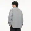 Camisa de Manga Longa para Trabalho Masculina Estilo Retro Japonês Versátil com Gola Jaqueta Tendência Outono 2026 Juventude