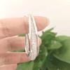 Brincos de Argola Grandes em Malha de Prata 925 com Cristais de Zircônia para Mulheres, Estilosos e Modernos, Brincos de Moda Exagerados Europeus e Americanos