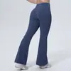 Pantalones de yoga de nuevo estilo sin costuras de cintura alta que levantan los glúteos para mujer, adecuados para correr al aire libre, fitness y deportes, pantalones de yoga de pierna ancha acampanados