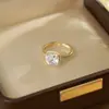 Anillo Brillante de Circonita Cúbica, Joyería de Nicho de Alta Gama, Anillo Ajustable Versátil de Moda Más Vendido 2026