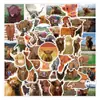50 Piezas de Pegatinas de Vaca de las Tierras Altas Escocesas Caricaturizadas para Motocicletas, Scooters, Cascos, Pegatinas Lindas al por Mayor