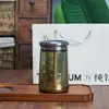 Taza de té martillada de titanio puro con tapa y asa, elegante vaso de agua para oficina, taza de metal de alta calidad para regalo, taza de té de negocios para hombres