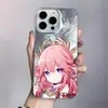 Adequado para Capa de Celular Apple 17 com Furo Grande Padrão Geleira com Toque de Luxo, 16 Pro Max Genshin Impact Menina 14 Anime 15 Pro