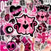 50 Pegatinas Geniales Retro Y2K Negras y Rosas Estilo Ins para Patinetas Cascos, Pegatinas Decorativas Impermeables Personalizadas para Maletas