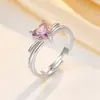 Anel de Luxo Leve Estilo Francês, Alto Padrão, Totalmente Cravejado com Micro Diamantes para Mulheres, Super Brilhante, Moderno, Requintado, Versátil, Novo Modelo, Anel de Venda Quente em Live-Stream