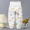 Protectores de Vientre de Cintura Alta para Niños de Primavera y Otoño Pantalones de Algodón Puro con Abertura Inferior para Bebé Leggings para Niños y Niñas Pantalones de Algodón con Abertura Inferior para Proteger el Vientre del Bebé