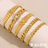 Europa e Estados Unidos pulseira de moda all-match transfronteiriça corrente de amor banhada a ouro 18K de aço inoxidável fecho de arranjo de gota d'água pulseira feminina