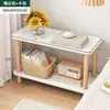 Alternativa a la mesa de noche: Mesa de noche moderna simple, Estante de almacenamiento pequeño, Mesa pequeña de pie, Madera maciza, Color de madera natural simple