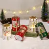 Bolsa de Regalo Redonda de Navidad Inyección de Agua Interior Personaje Luces de Viento Pequeñas Caja de Regalo Luminosa Arreglo de Escena Navideña Caja de Música Navideña